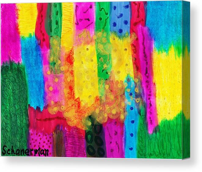 Original Drawing/painting Canvas Print featuring the painting God Is Color 2 by Susan Schanerman