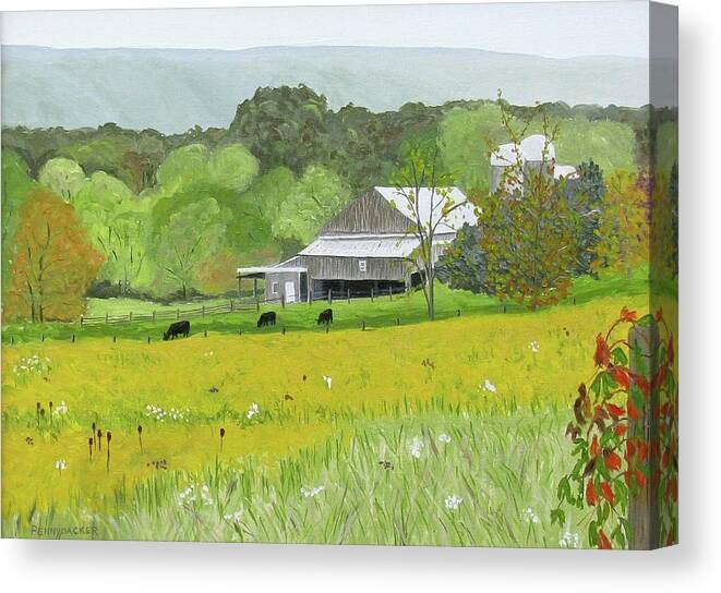 Goldenrod Canvas Print featuring the painting Goldenrod abounds by Barb Pennypacker