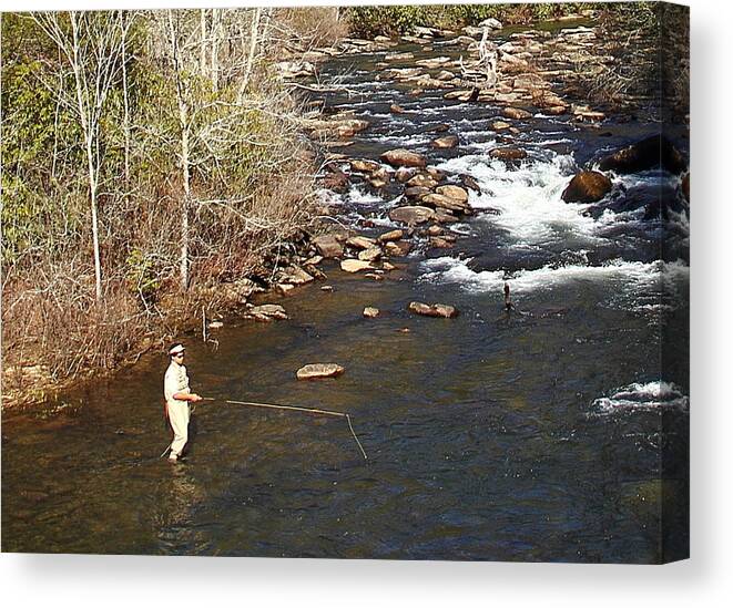 Fishing Canvas Print featuring the photograph Gone Fishing All Day by Allen Nice-Webb