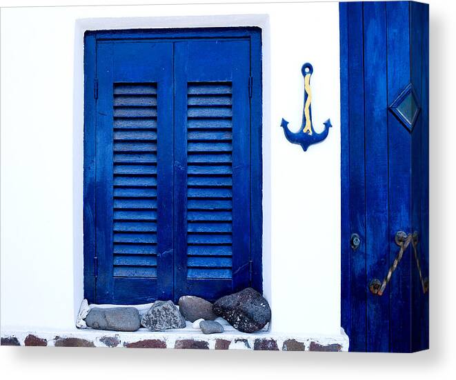 Home Canvas Print featuring the photograph Greek traditional house exterior by Michalakis Ppalis