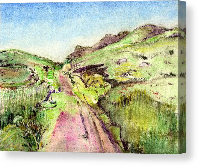  Canvas Print featuring the painting Green Road 2 by Kathleen Barnes