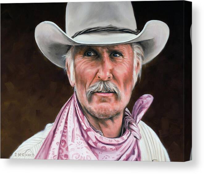 Cowboy Canvas Print featuring the painting Gus McCrae Texas Ranger by Rick McKinney