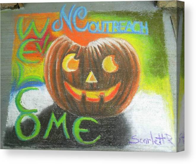 Pumpkin Canvas Print featuring the pastel Halloween NCOHC Welcome by Scarlett Royale