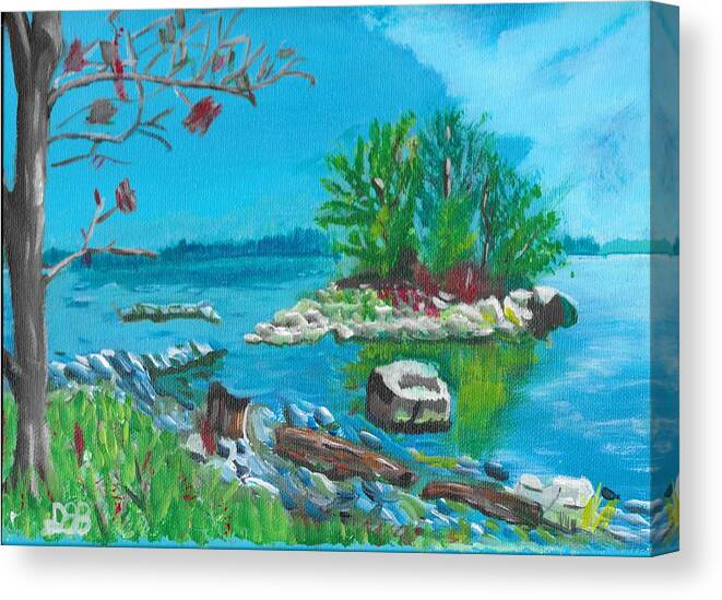 Landscape Canvas Print featuring the painting Hamilton inner bay by David Bigelow