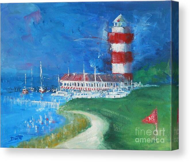 Harbour Town Canvas Print featuring the painting Harbour Town 18 by Dan Campbell