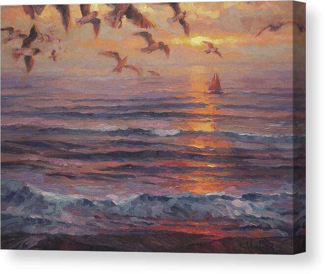 Coast Canvas Print featuring the painting Heading Home by Steve Henderson