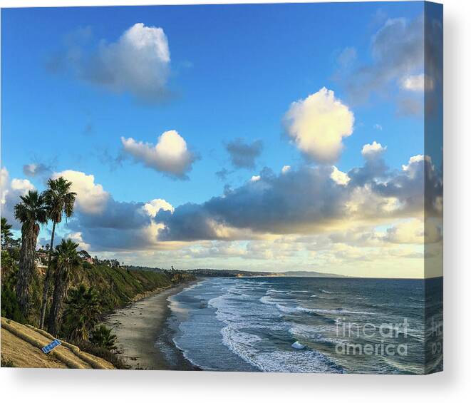 Beach Canvas Print featuring the photograph Heavy Clouds at Swami's Beach by David Levin