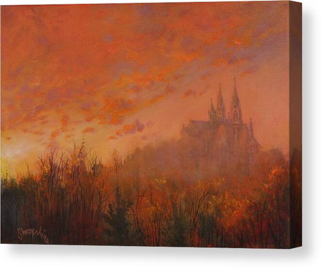 Holy Hill Canvas Print featuring the painting Holy Hill by Tom Shropshire