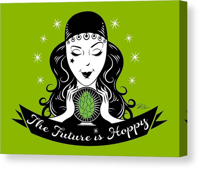 Beer Canvas Print featuring the digital art Hoppy Fortune Teller by Shari Warren