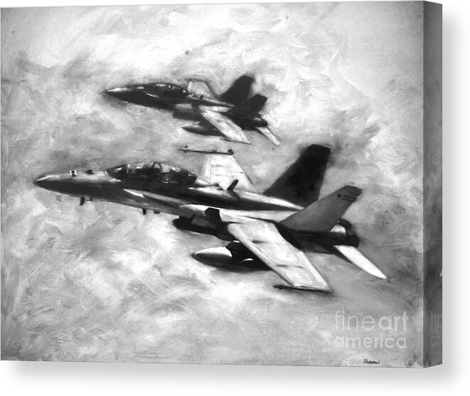 F/a-18d Canvas Print featuring the painting Hornets by Stephen Roberson