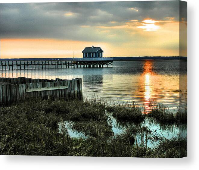 Home Canvas Print featuring the photograph House At The End Of The Pier II by Steven Ainsworth