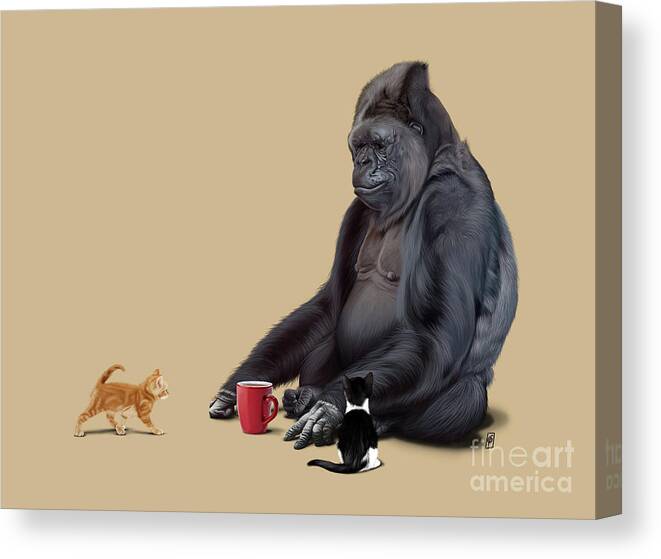 Illustration Canvas Print featuring the digital art I Should Koko Colour by Rob Snow