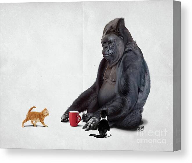 Illustration Canvas Print featuring the digital art I Should Koko Wordless by Rob Snow
