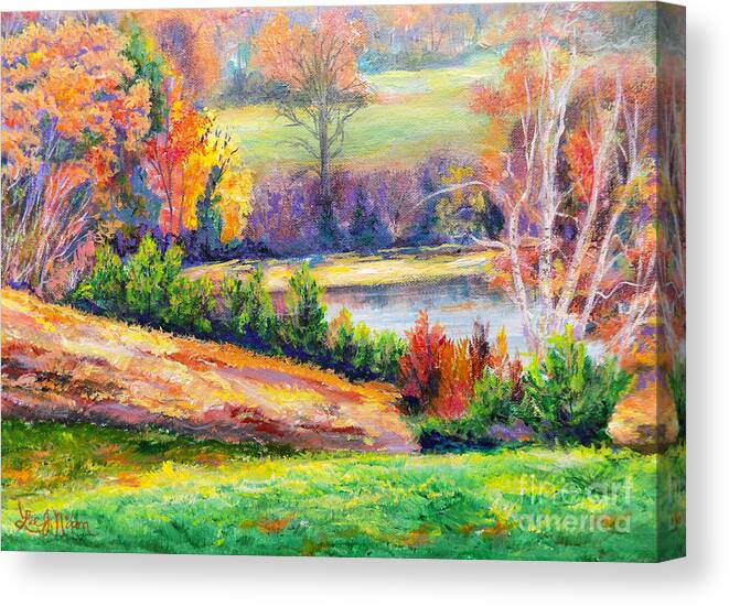 Painting Canvas Print featuring the painting Illuminating Colors Of Fall by Lee Nixon