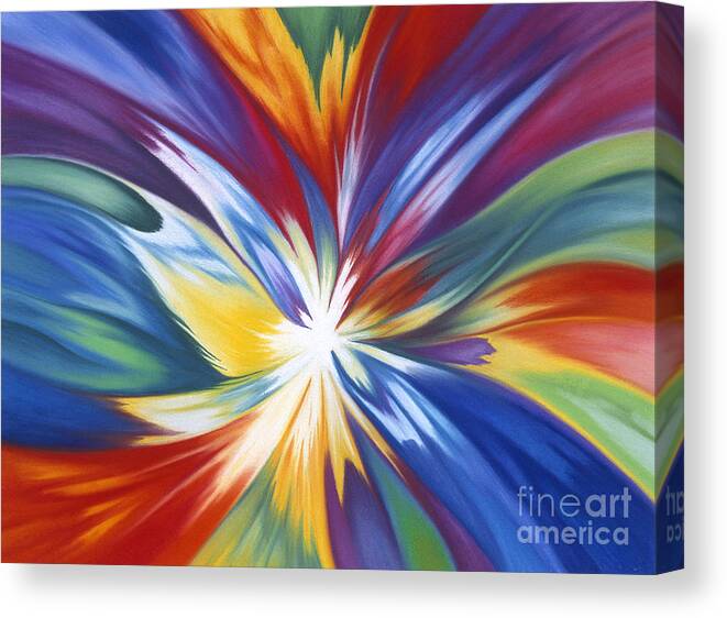 Abstract Canvas Print featuring the painting Infinite Life Force by Lucy Arnold