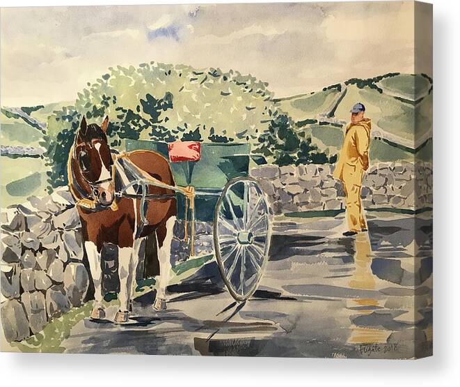 Ireland Canvas Print featuring the painting Inishmore Taxi by Robert Fugate