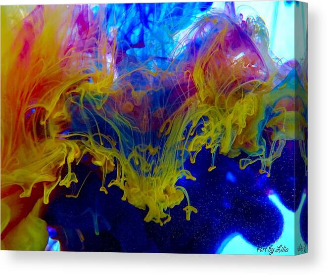Ink Canvas Print featuring the photograph Ink explosion 9 by Lilia S