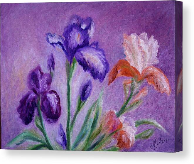 Flowers Canvas Print featuring the painting Irises by Natalie Maro