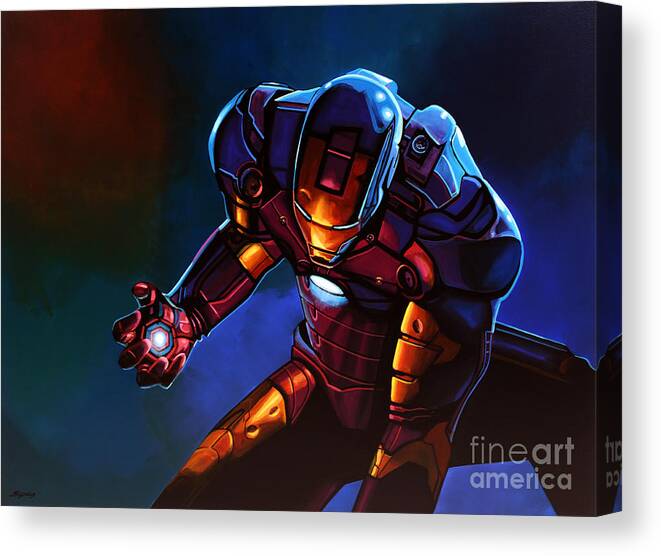 Iron Man Canvas Print featuring the painting Iron Man by Paul Meijering