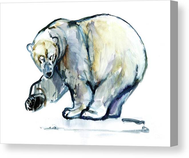 Polar Bear Canvas Print featuring the painting Isbjorn by Mark Adlington
