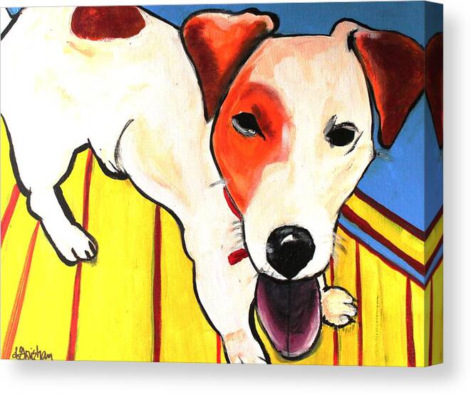 Dog Canvas Print featuring the painting Jack Russell Terrior- Peanut by Laura Grisham