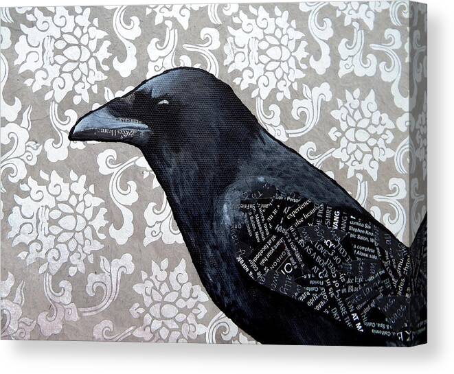 Crow Canvas Print featuring the painting Jason by Jacqueline Bevan