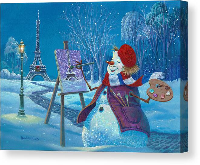 Michael Humphries Canvas Print featuring the painting Joyeux Noel by Michael Humphries