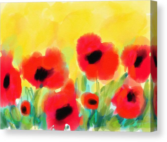 Poppies Canvas Print featuring the digital art Just poppies by Cristina Stefan