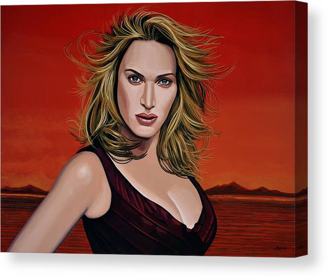 Kate Winslet Canvas Print featuring the painting Kate Winslet by Paul Meijering
