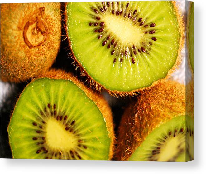 Kiwi Canvas Print featuring the photograph Kiwi Fruit by Nancy Mueller
