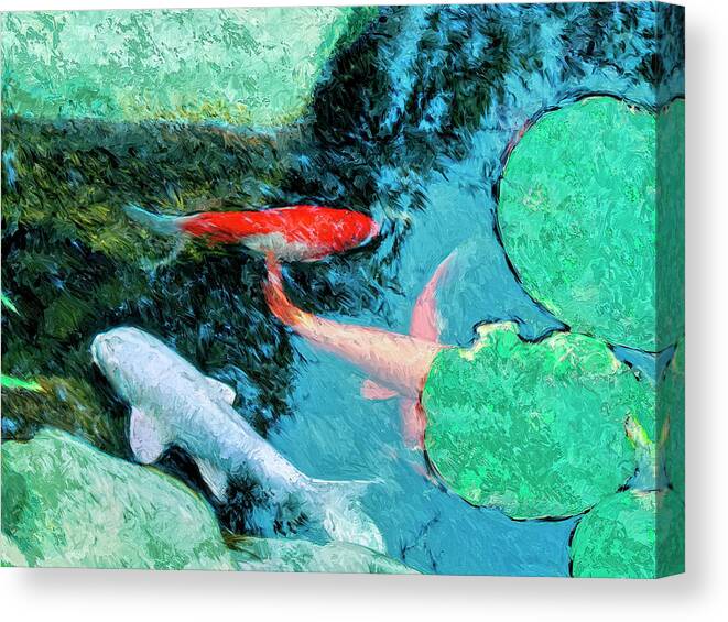 Koi Canvas Print featuring the painting Koi Pond 4 by Dominic Piperata