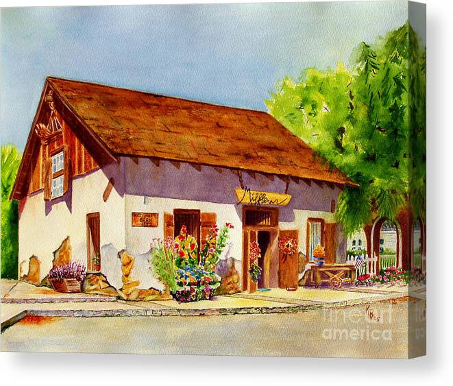 Commissions Canvas Print featuring the painting Kottinger Barn by Karen Fleschler