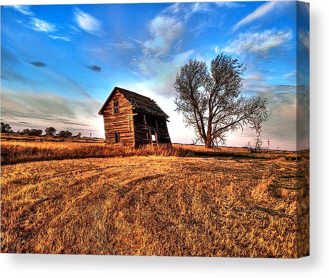 Old Buildings Canvas Print featuring the photograph Leaning House by David Matthews