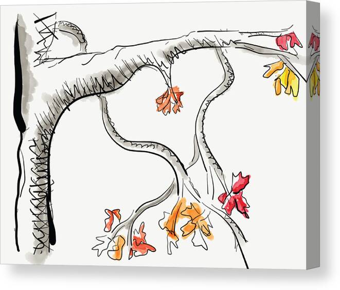 Autumn Canvas Print featuring the drawing Leave Love Alone 1 by Jason Nicholas