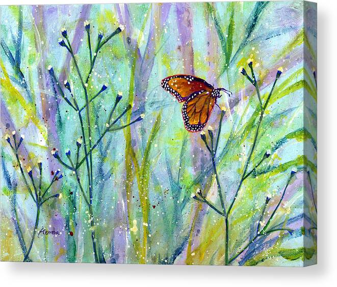 Butterfly Canvas Print featuring the painting Lingering Memory 1 by Hailey E Herrera