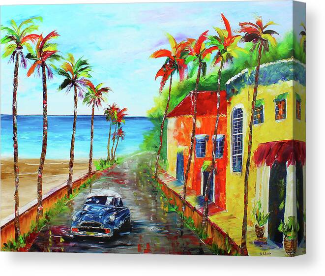 City Paintings Canvas Print featuring the painting Little Havana by Kevin Brown