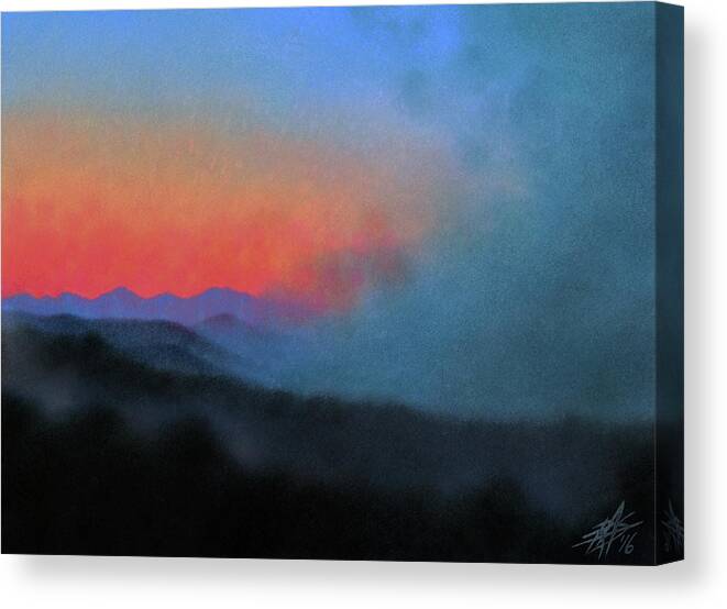 Landscape Canvas Print featuring the painting Los Penasquitos Canyon XIII--Coastal Fog at Dawn by Robin Street-Morris