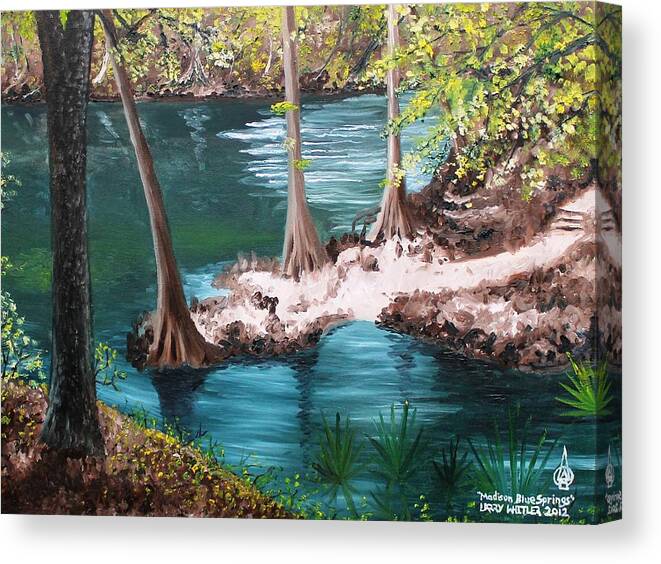 Florida Canvas Print featuring the painting Madison Blue Springs by Larry Whitler