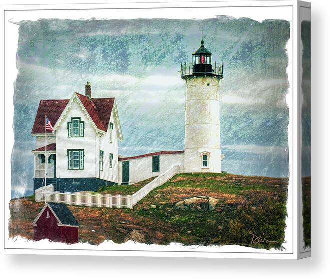 Lighthouse Canvas Print featuring the photograph Maine Lighthouse by Peggy Dietz