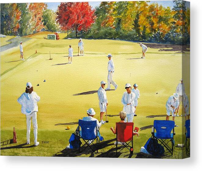 Landscape Canvas Print featuring the painting Mallet Masters by Shirley Braithwaite Hunt