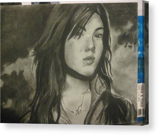 Mandy Moore Canvas Print featuring the drawing Mandy Moore by Lillian Pecina