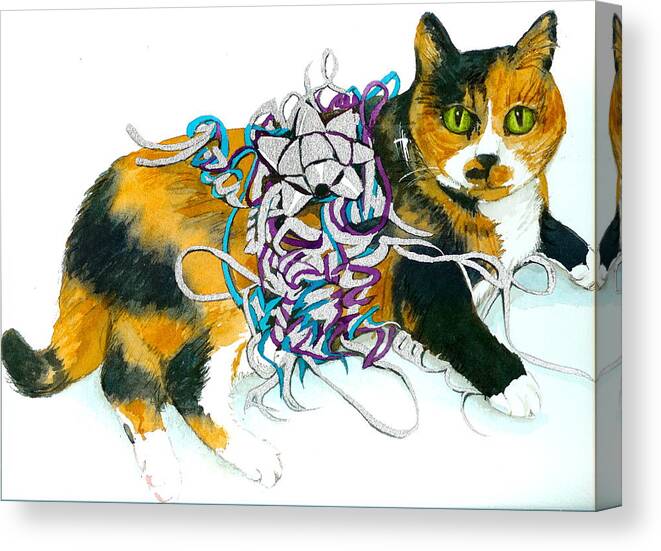 Cat Canvas Print featuring the painting Mariah 1995-2009 by Lynn Babineau