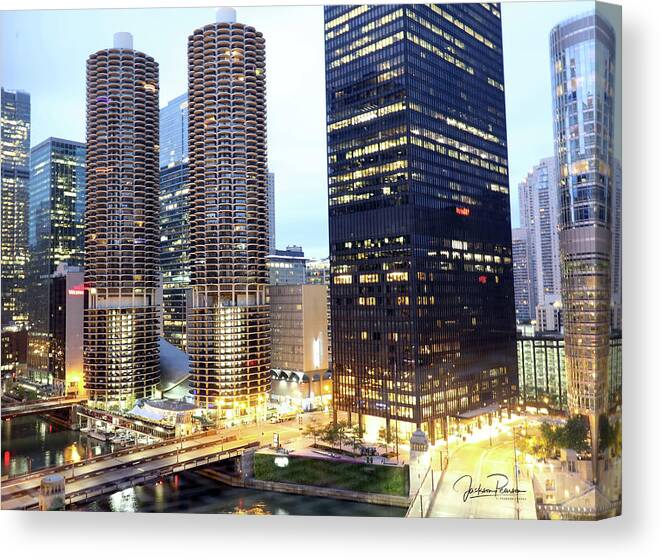 Marina Towers Canvas Print featuring the photograph Marina Towers by Jackson Pearson