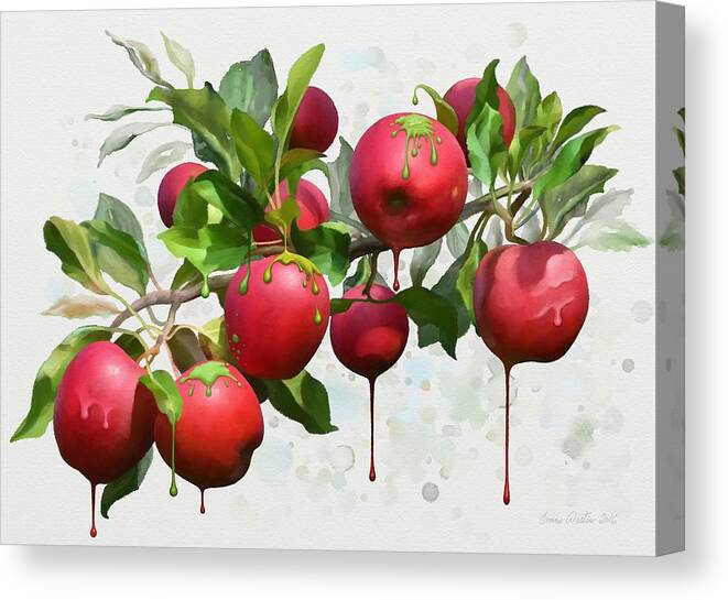 Painting Canvas Print featuring the digital art Melting Apples by Ivana Westin