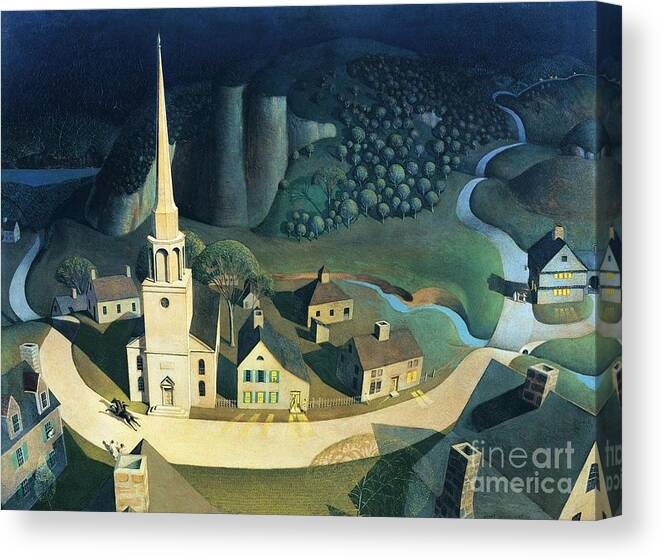Pd Canvas Print featuring the painting Midnight Ride of Paul Revere by Roberto Prusso