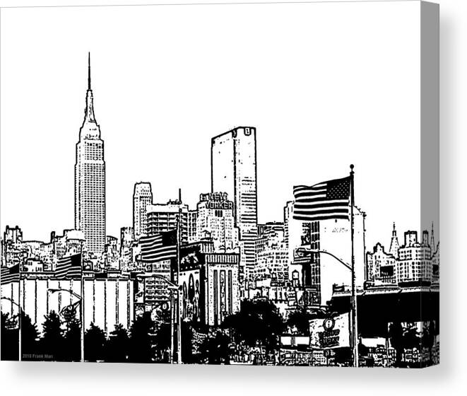 Skyline Canvas Print featuring the photograph Midtown Skyline 1.0 - NYC by Frank Mari