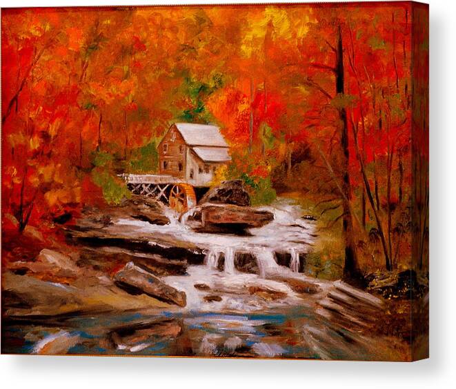 Mill Canvas Print featuring the painting Mill Creek by Phil Burton