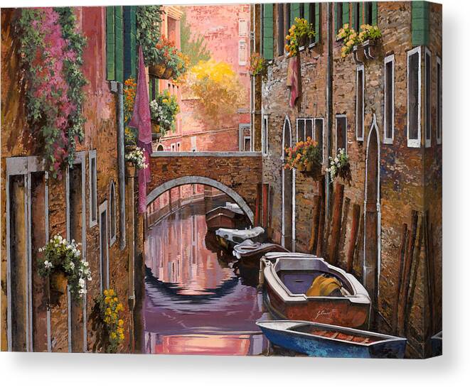 Venice Canvas Print featuring the painting Mimosa Sui Canali by Guido Borelli