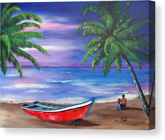 Yola Canvas Print featuring the painting Missing You by Luis F Rodriguez