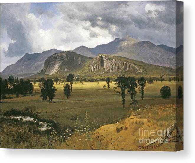 Albert Bierstadt Canvas Print featuring the painting Moat Mountain by MotionAge Designs